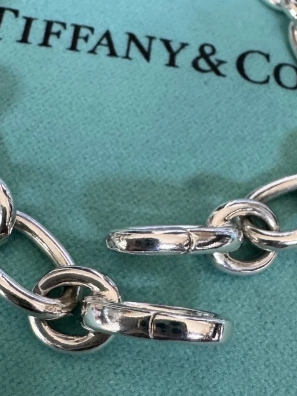 Tiffany & Co Italy 925 Sterling Oval Link 7.5” Clasp Ends - Picture 9 of 12